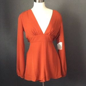 💝Forever 21 burnt orange romper size S
